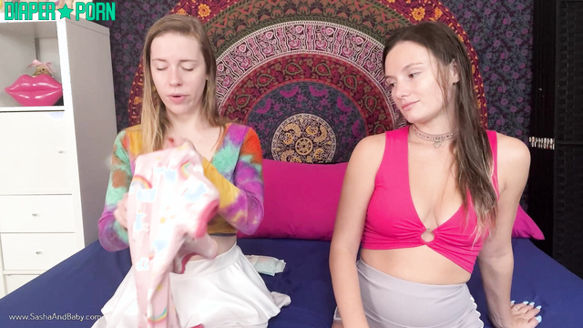 Sashaandbaby - ABDL sissification: Pampers change with cleavage and dirty talk