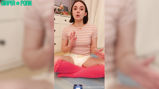 SophiexxLittle - Brunette in long socks chatting about her secret habit