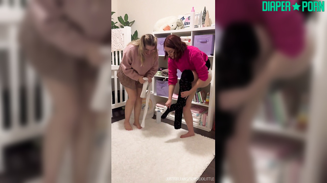 SophiexxLittle - Two girlfriends change nappy and get dressed for a walk