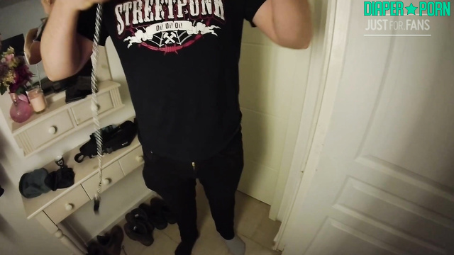 FetishAlex1900 - guy was spanked hard in tight diaper (by his girlfriend)