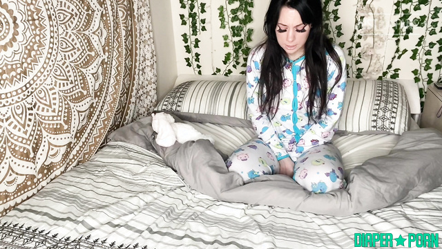daddaslilstar - finally, Star can go to bed with a diaper under her pajamas