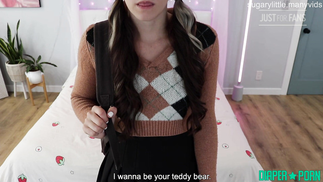 Sugary Little - Close up sex scenes with diapers and solo game
