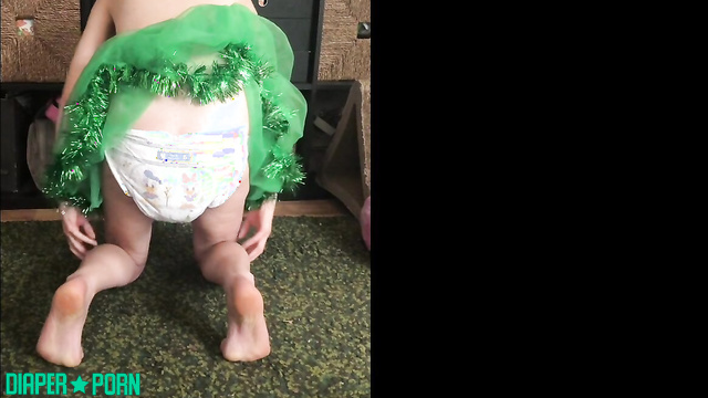 LittlePrincessBug - It looks like she's trying to pee in a diaper