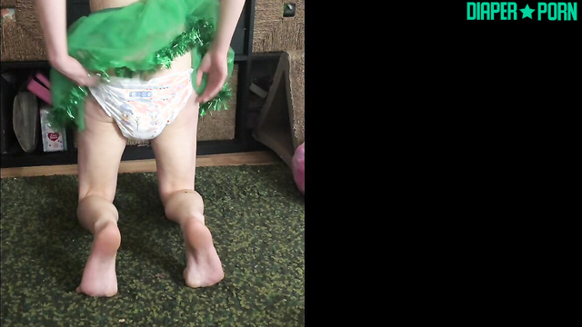 LittlePrincessBug - It looks like she's trying to pee in a diaper