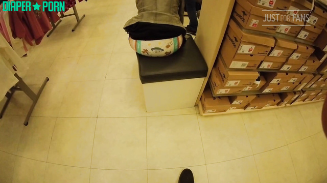 FetishAlex1900 - Walking in a diaper in a shoe store