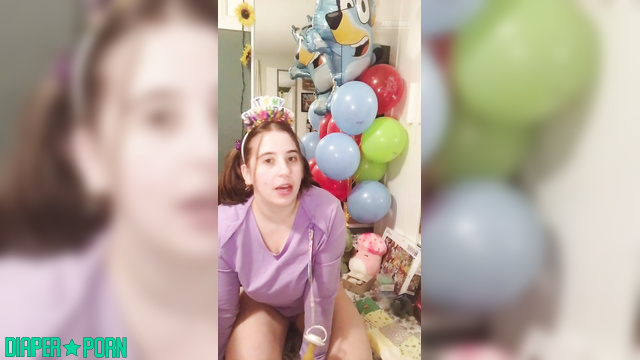 liddlestflora - Birthday girl showed off her gifts in a diaper
