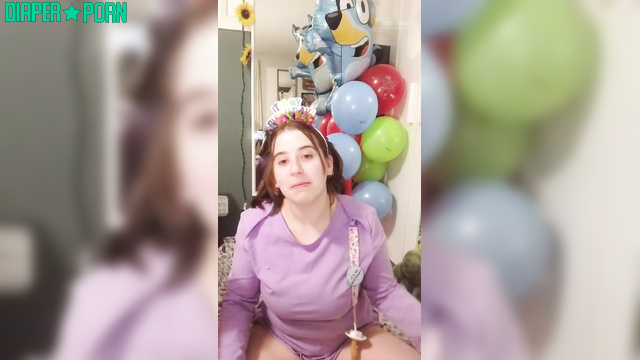 liddlestflora - Birthday girl showed off her gifts in a diaper